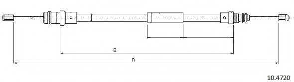 Трос, стояночная тормозная система CABOR 10.4720