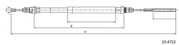 Трос, стояночная тормозная система CABOR 10.4722