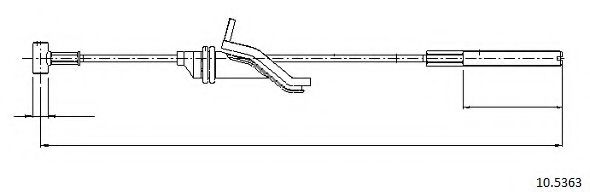 Трос, стояночная тормозная система CABOR 10.5363