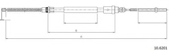 Трос, стояночная тормозная система CABOR 10.6201
