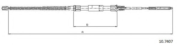Трос, стояночная тормозная система CABOR 10.7407