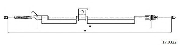 Трос, стояночная тормозная система CABOR 17.0322