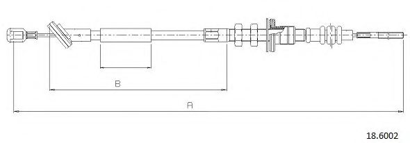 Трос, управление сцеплением CABOR 18.6002
