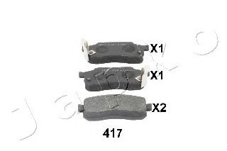 Комплект тормозных колодок, дисковый тормоз JAPKO 50417