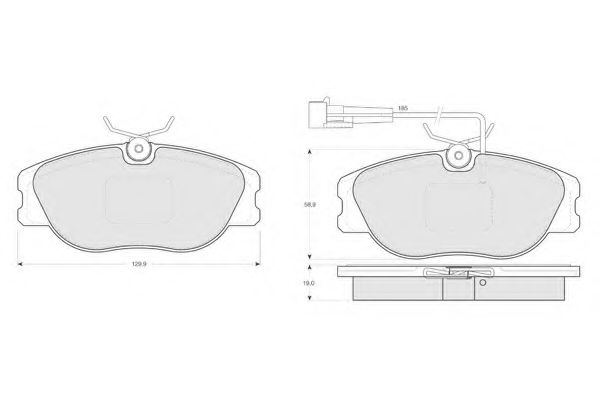 Комплект тормозных колодок, дисковый тормоз PROCODIS FRANCE PF1244