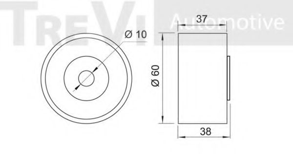 Паразитный / Ведущий ролик, зубчатый ремень TREVI AUTOMOTIVE T2036