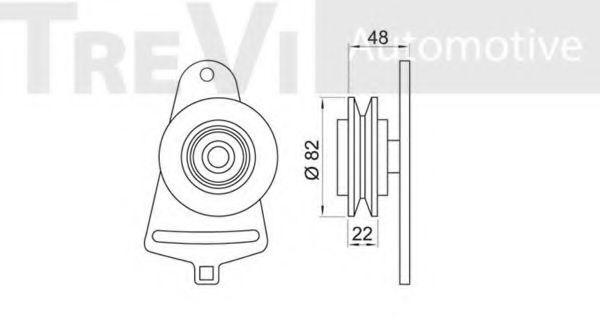 Натяжной ролик, поликлиновой  ремень TREVI AUTOMOTIVE T2016