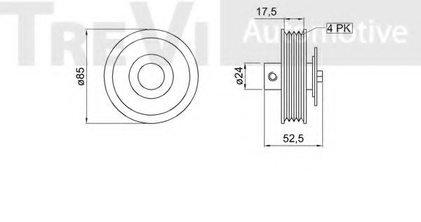 Натяжной ролик, поликлиновой  ремень BERTOLOTTI 18026