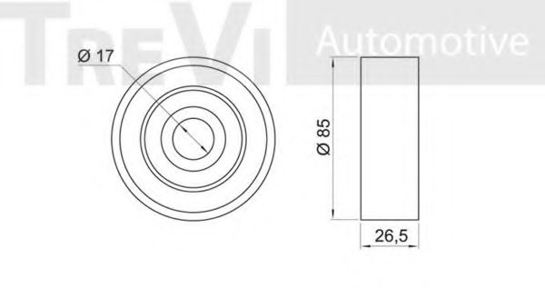 Паразитный / ведущий ролик, поликлиновой ремень TREVI AUTOMOTIVE T2017