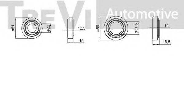 Комплект подшипника ступицы колеса TREVI AUTOMOTIVE WB2004