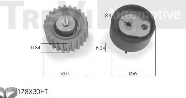 Комплект ремня ГРМ TREVI AUTOMOTIVE KD1253