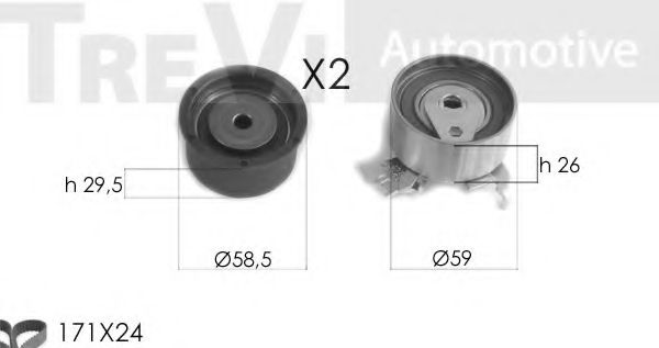 Комплект ремня ГРМ TREVI AUTOMOTIVE KD1465