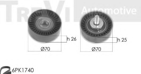 Комплект роликов, поликлиновой ремень TREVI AUTOMOTIVE KA1062F