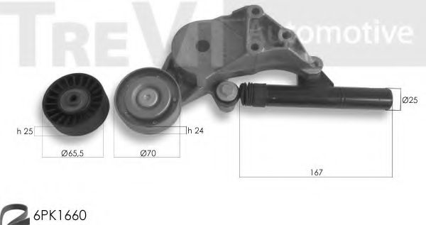 Поликлиновой ременный комплект TREVI AUTOMOTIVE KA1088