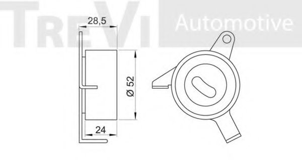 Натяжной ролик, ремень ГРМ TREVI AUTOMOTIVE T1499