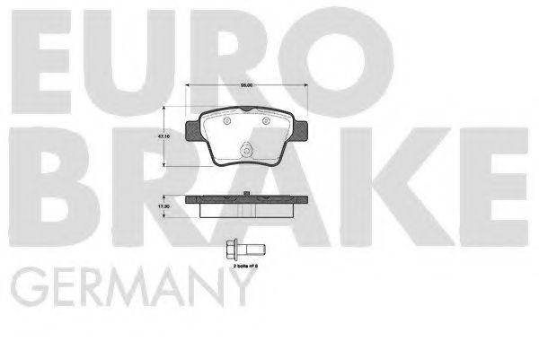 Комплект тормозных колодок, дисковый тормоз EUROBRAKE 5502221954