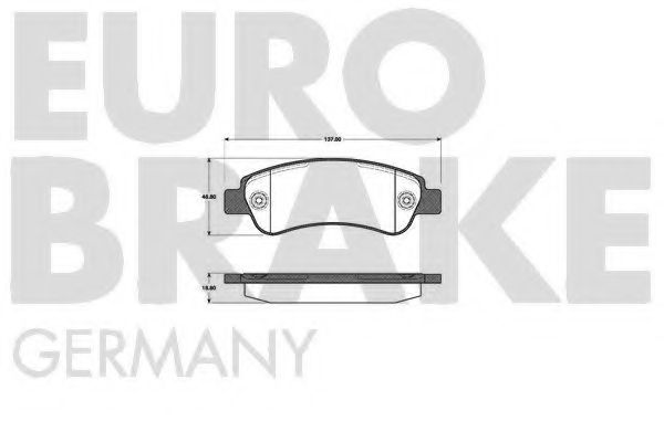 Комплект тормозных колодок, дисковый тормоз EUROBRAKE 5502221960