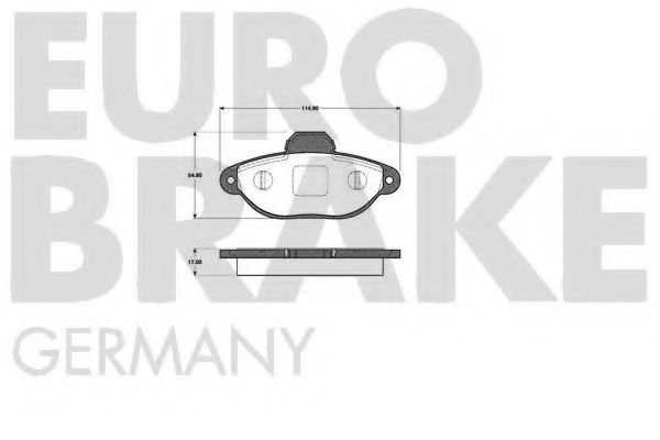 Комплект тормозных колодок, дисковый тормоз EUROBRAKE 5502222374