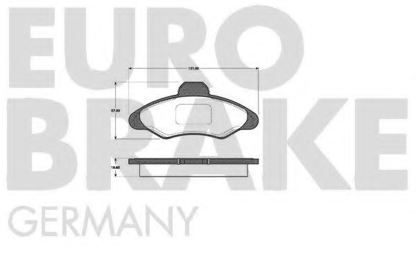 Комплект тормозных колодок, дисковый тормоз EUROBRAKE 5502222518