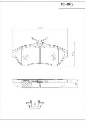 Комплект тормозных колодок, дисковый тормоз FI.BA FBP4042