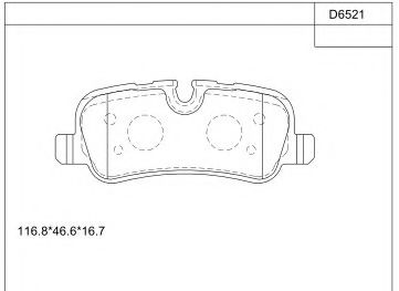 Комплект тормозных колодок, дисковый тормоз ASIMCO KD6521