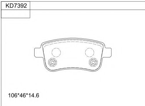 Комплект тормозных колодок, дисковый тормоз ASIMCO KD7392