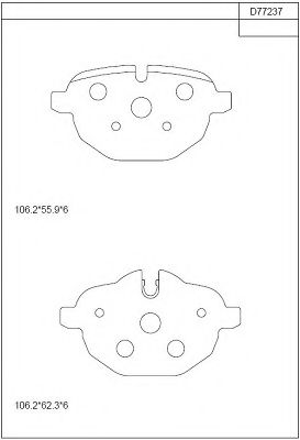 Комплект тормозных колодок, дисковый тормоз ASIMCO KD77237