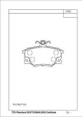 Комплект тормозных колодок, дисковый тормоз ASIMCO KD77809