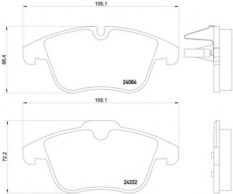 Комплект тормозных колодок, дисковый тормоз BREMBO P 61 106