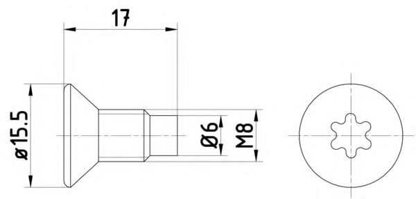 Болт, диск тормозного механизма MINTEX TPM0004