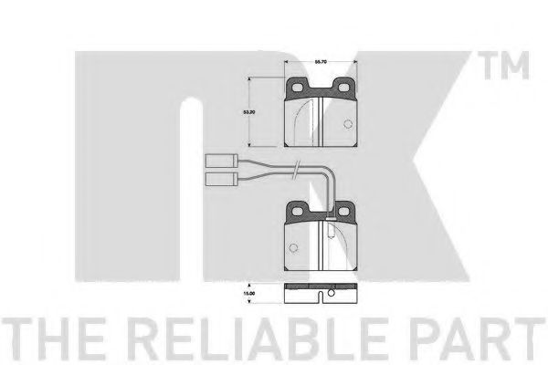 Комплект тормозных колодок, дисковый тормоз NK 221006