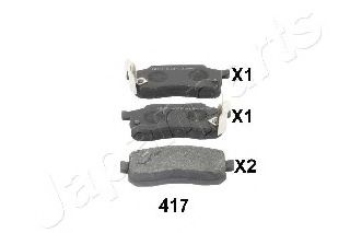 Комплект тормозных колодок, дисковый тормоз JAPANPARTS PA-417AF