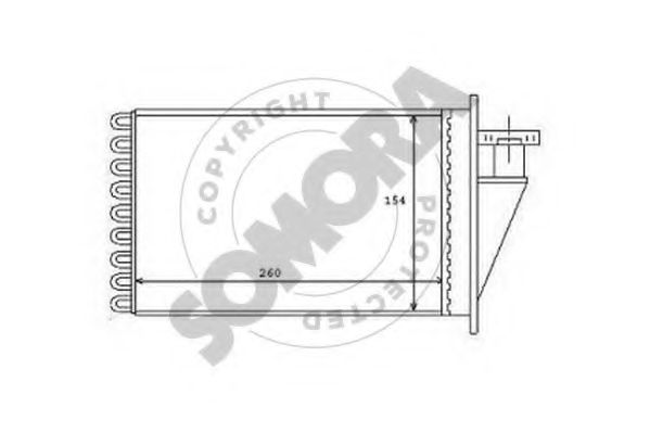 Теплообменник, отопление салона SOMORA 082250B