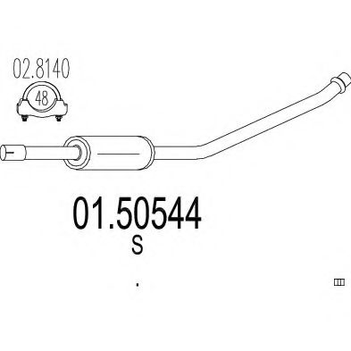 Средний глушитель выхлопных газов ROSI 36177