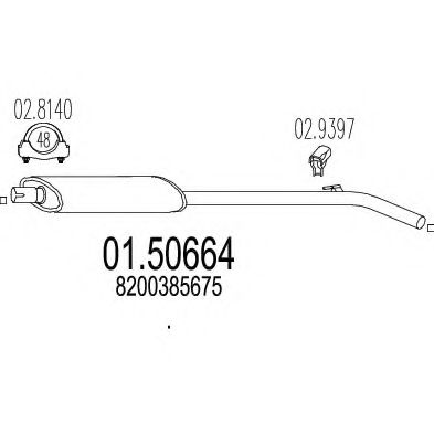 Средний глушитель выхлопных газов MTS 01.50664