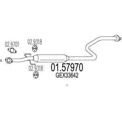 Средний глушитель выхлопных газов MTS 01.57970