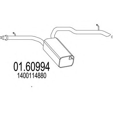 Глушитель выхлопных газов конечный MTS 01.60994