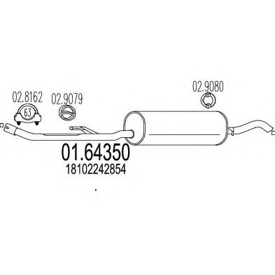 Глушитель выхлопных газов конечный MTS 01.64350