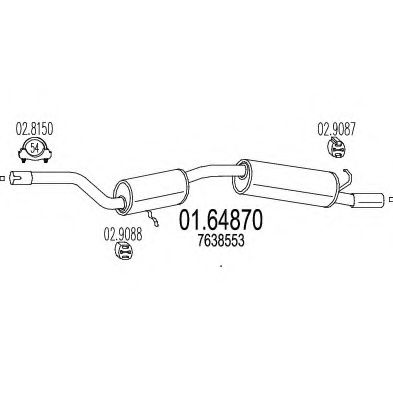 Глушитель выхлопных газов конечный ZARA 1632