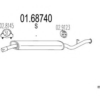 Глушитель выхлопных газов конечный ZARA 1798