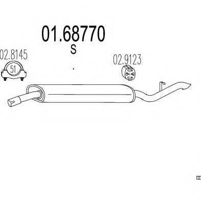 Глушитель выхлопных газов конечный MTS 01.68770