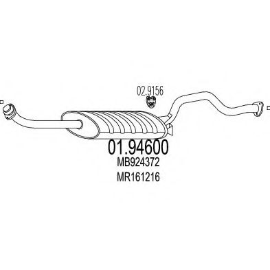 Глушитель выхлопных газов конечный MTS 01.94600