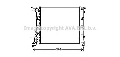 Радиатор, охлаждение двигателя AVA QUALITY COOLING RT2042