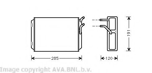 Теплообменник, отопление салона AVA QUALITY COOLING VO6096