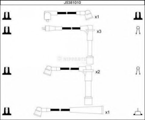 Комплект проводов зажигания NIPPARTS J5381010