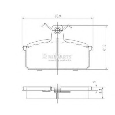 Комплект тормозных колодок, дисковый тормоз NIPPARTS J3608008