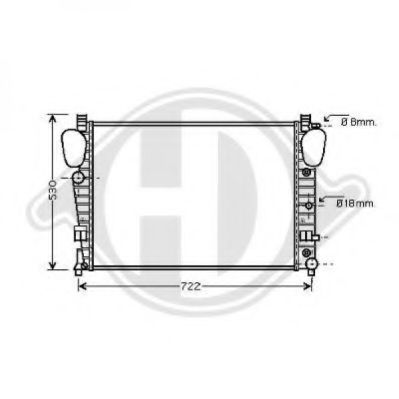 Радиатор, охлаждение двигателя DIEDERICHS 8164608