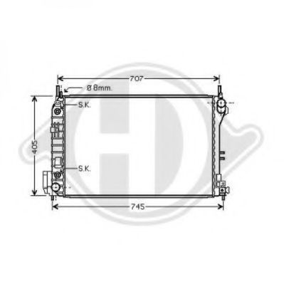 Радиатор, охлаждение двигателя DIEDERICHS 8182508