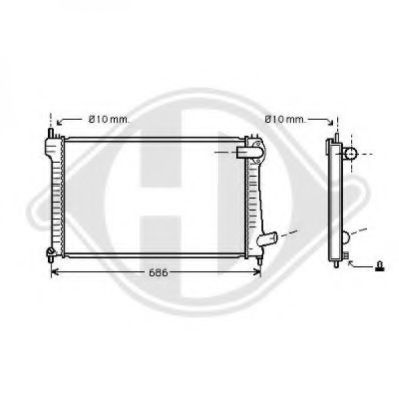 Радиатор, охлаждение двигателя DIEDERICHS 8406003