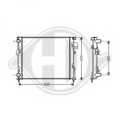 Радиатор, охлаждение двигателя DIEDERICHS 8449506